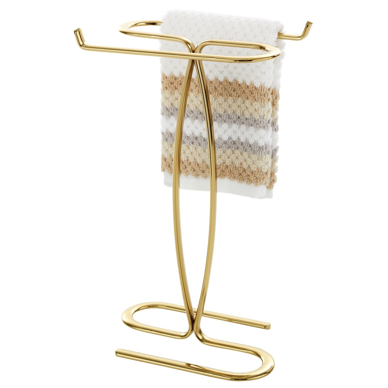 mDesign Metal Hand Towel Holder Stand for Bathroom Vanity Countertop
